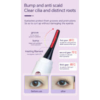 Black Electric Heated Eyelash Curler, Portable Makeup Tool for Long-Lasting Lift and Style thumbnail