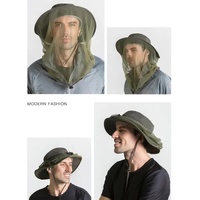Grey Outdoor Mosquito Net Hat - Sun Protection and Insect Repellent Bucket Hat thumbnail