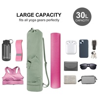 Green Durable Yoga Mat Carry Bag - Multi-Functional Fitness Backpack with Wet Pocket(Mugs are filming props, not included) thumbnail