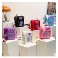 White Sweet Girl Creative Crossbody Bag with Telephone Design, PU Material, Lightweight and Unique thumbnail