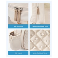 Off White Lightweight Waterproof Tennis Racket Backpack - Multifunction Sling and Backpack for Men and Women(The water cup racket is a shooting prop a thumbnail