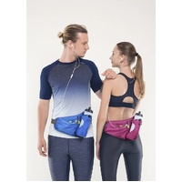 Dark Blue Hydration Running Waist Pack - Waterproof Lightweight Sports Belt with Bottle Holder(Water bottles are filming props, not included) thumbnail