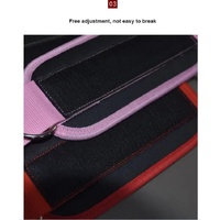 Red Set (2 Ankle Straps + 3 elastic ropes + 1 mesh bag) Adjustable Ankle Straps for Leg and Glute Training - EVA Padded Gym Foot Straps thumbnail