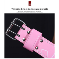 Size M Pink Professional Weightlifting Belt with Sponge Padding for Deep Squat and Deadlift - Men and Women Fitness Support thumbnail