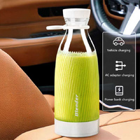 Pink Portable Rechargeable Blender Bottle, 500ml, USB Charging, 1200mAh, with 304 Stainless Steel Blade - For Smoothies and Juices On-The-Go thumbnail