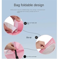 Pink Portable Multi-Purpose Baby Bed and Diaper Backpack - Lightweight, Waterproof, Canvas + Polyester Material, Travel Essential for Moms(With mosqui thumbnail
