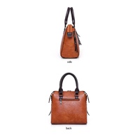 Brown 4-Piece Women's PU Leather Tote Bag Set - Vintage Handbag, Shoulder Bag, Clutch, and Card Holder - Lightweight Design thumbnail