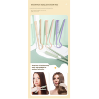 Pink Eco-Friendly Wheat Straw Hair Care Set - Massage Brush, Detangling Comb, and V-shaped Comb for All Hair Types thumbnail