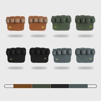 2 Pairs Black Premium Leather Grip Protection for Fitness | 4-Finger Cowhide Weightlifting Gloves - Durable, Non-Slip, and Abrasion-Resistant Support thumbnail