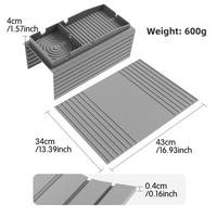 Grey Multi-Function Sofa Cup Holder Tray, Silicone Drink Organizer, Adjustable and Easy-to-Clean Sofa Armrest Storage Box for Drinks, Snacks, and Gadg thumbnail