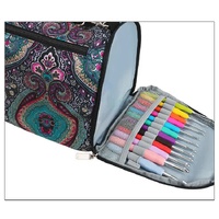Geometric Patterns Multi-Functional Crochet Hook and Yarn Storage Bag – Convenient Carrying Case for Crochet, Knitting Tools, and Yarn, with Stylish P thumbnail
