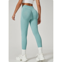 Light Blue High-Waisted Butt Lift Yoga Pants for Women - Peach Hip Design, Full-Length Leggings, Workout and Fitness Activewear size XL thumbnail