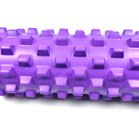 Pink Solid Yoga Foam Roller 45cm - Colorful Wolf Tooth Design Muscle Relaxation Massage Stick for Fitness and Sports thumbnail