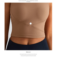 Size 6 Brown Fixed Cup Sports Bra with Cross-Back Design - Seamless Yoga Bra for Women thumbnail