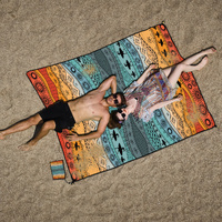 Style STD-001-17 Brown Quick Dry Beach Mat Sand Proof Waterproof Outdoor Picnic Blanket - Compact & Lightweight thumbnail