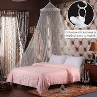 Black Hanging Princess Bed Canopy Mosquito Net - Dome Bedding for Dorm Rooms & Bedrooms (Fits 1.5m-1.8m Beds) thumbnail