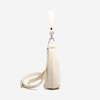 Off White Women's Trendy PU Leather Shoulder Bag - Fashionable Underarm Hobo Bag with Adjustable Strap thumbnail