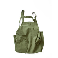 Blue Cotton Linen H-Back Apron - Solid Color Kitchen Cooking Apron with Pocket thumbnail