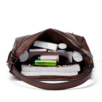 Khaki Spacious & Stylish  PU Leather Tote Bag -  Versatile Shoulder/Crossbody thumbnail