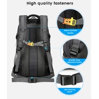 Black High-Capacity Nylon Hiking Backpack - Durable, Multi-Functional Outdoor Travel Pack thumbnail