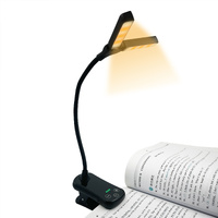 White Rechargeable Dual-Head Clip-On Book Light - Touch Control Reading Lamp with Eye Protection thumbnail