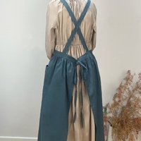 Grey Cotton Waterproof Artisan Apron - 100x85cm, Stylish Cross-Back Design, Ideal for Kitchen & Floral Work thumbnail