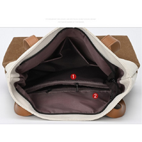 Black And Brown Canvas Tote Bag for Women - Multi-Use Shoulder Handbag & Backpack, Large Capacity, 30x10x40cm thumbnail
