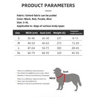 Size M Purple Reflective No-Pull Dog Harness - Adjustable & Durable for Large Breeds, Anti-Escape Design thumbnail