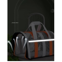 Size L Black and Red Foldable Pet Carrier Bag - Lightweight, Breathable, and Spacious for All Seasons thumbnail