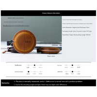 Yellow Brown Mini Leather Tape Measure - 1.5m/60in - Square With Pattern thumbnail