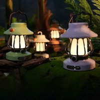 White Retro Snail Night Light - Portable Rechargeable Camping Lantern with Hook, 3-Color Dimming thumbnail