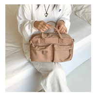 Khaki Casual Nylon Tote Bag - Lightweight Korean-Style Crossbody Bag, Large Capacity thumbnail