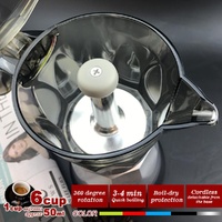 Silver Electric Moka Coffee Maker Espresso Machine Italian Classic 6 Cups Auto Power thumbnail