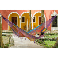 Outdoor undercover cotton Mayan Legacy hammock with hand crocheted tassels King Size Colorina thumbnail