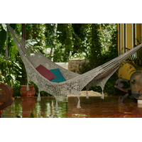 Outdoor undercover cotton Mayan Legacy hammock with hand crocheted tassels King Size Dream Sands thumbnail