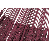 Outdoor undercover cotton Mayan Legacy hammock with hand crocheted tassels King Size Maroon thumbnail