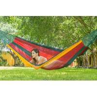 Mayan Legacy Queen Size Outdoor Cotton Mexican Hammock in Imperial Colour thumbnail