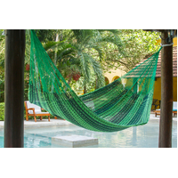 Mayan Legacy Queen Size Outdoor Cotton Mexican Hammock in Jardin Colour thumbnail