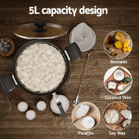 Devanti 5L Wax Melter Candle Making 1200W Melting Pot Furnace Quick Pour Spout Soy Soap thumbnail