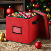 Jingle Jollys Christmas Baubles Storage Box 64 Dividers Xmas Ornaments Container thumbnail