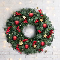 Jingle Jollys 60cm Christmas Wreath Garland Xmas Decorations Wedding Party thumbnail