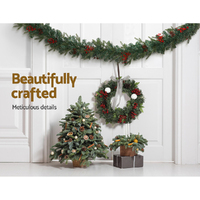 Jingle Jollys 2.4m Christmas Garland with LED Lights Decorations Xmas Party thumbnail