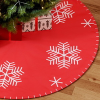 Jingle Jollys Christmas Tree Skirt 90cm Snowflake Ornaments Party Decorations thumbnail