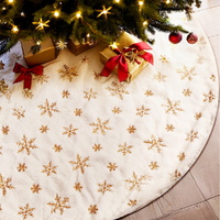 Jingle Jollys Christmas Tree Skirt 120cm Snowflake Ornaments Xmas Decorations thumbnail