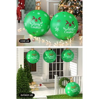 Jingle Jollys Christmas Inflatable Ball Bauble 60cm Outdoor Decoration Green thumbnail