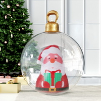 Jingle Jollys Christmas Inflatable Ball 60cm Santa Decoration Giant Bauble Clear thumbnail