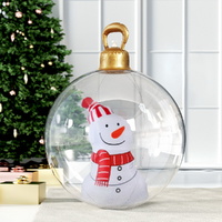 Jingle Jollys Christmas Inflatable Ball 60cm Snowman Decoration Giant Bauble thumbnail