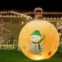 Jingle Jollys Christmas Inflatable Ball 60cm Led Illuminated Snowman Xmas Decor thumbnail
