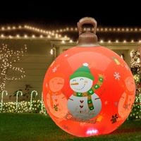 Jingle Jollys Christmas Inflatable Ball 60cm Illuminated Led Snowman Xmas Decor thumbnail