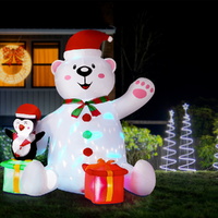 Jingle Jollys Christmas Inflatable Bear 1.8M Height LED Outdoor Decorations Illuminated thumbnail